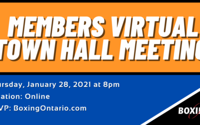 [ICYMI] Boxing Ontario Members Virtual Town Hall – January 28, 2021