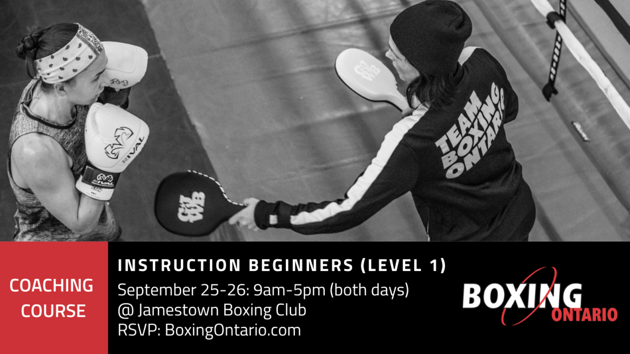 [Coaching Course] Instruction Beginners (Level 1) Boxing Ontario