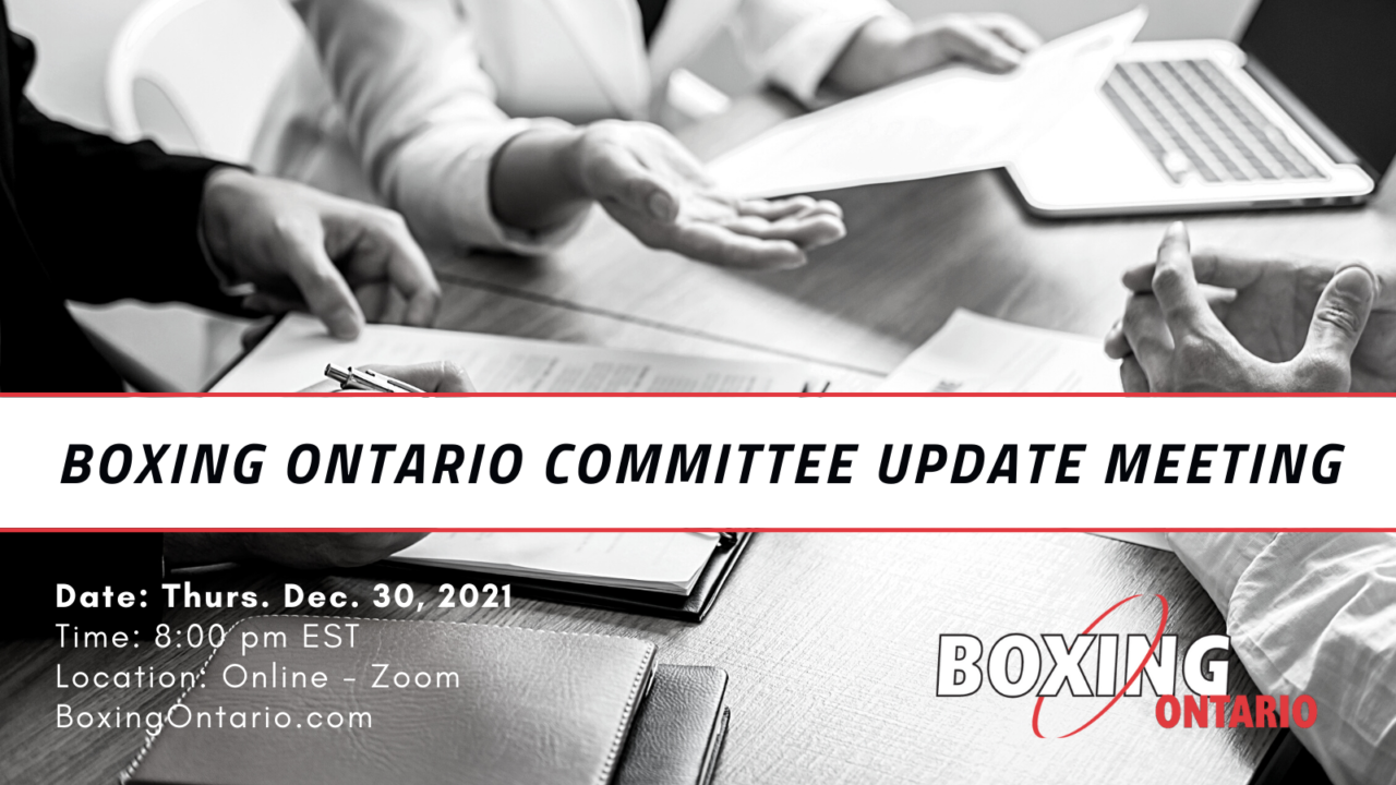 Boxing Ontario Committee Update Meeting Boxing Ontario