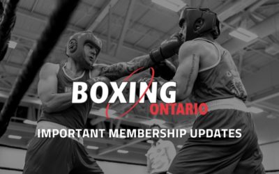 IMPORTANT UPDATES | Boxing Ontario Membership Communications