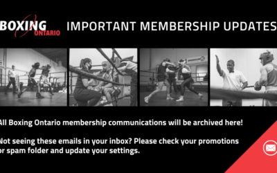 [IMPORTANT UPDATES] Boxing Ontario Membership Communications
