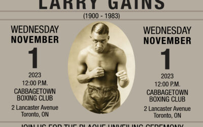MEDIA ADVISORY | The Government of Canada recognizes the national historic significance of Larry Gains for his accomplishments in the boxing world while combatting racial discrimination that limited his opportunities for success