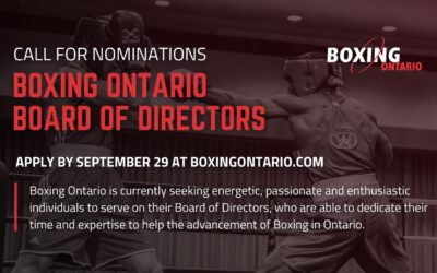 CALL FOR NOMINATIONS | Boxing Ontario Board of Directors