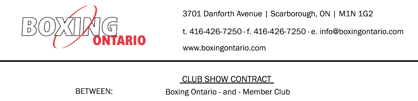 Boxing Ontario Sanction Header