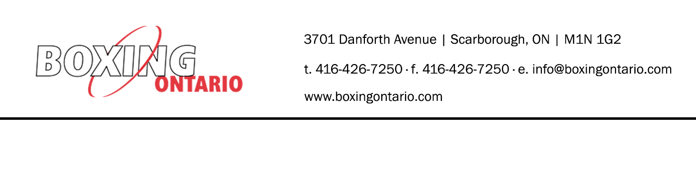 Boxing Ontario Sanction Header